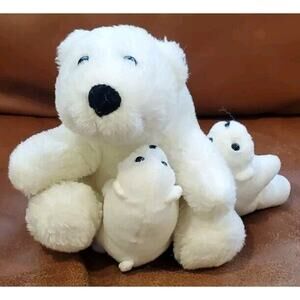 2003 NWF National Wildlife Federation 7 Inch Polar Bear With Cubs Stuffed Plush